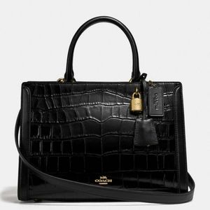 ✅ Coach Croc Embossed Zoe Large Carryall